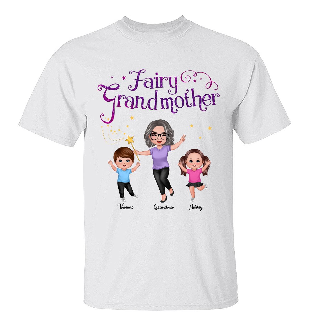 Fairy Grandmother Happy Doll Grandma And Grandkids Personalized Shirt